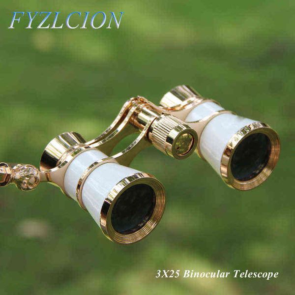 Binocular de 4 colores para teatro de ópera, carreras de caballos, 3X25, gafas con mango/Kit de accesorios, telescopio de moda elegante para mujer AA220324