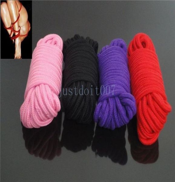 4 colores 33 pies algodón suave seda pareja bondage cuerda kit restricción juego de rol nuevo R562375614