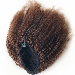 # 4 drawn sweet sweetfring afro Kinky Curly Ponytail Heuvrairie Remy Extensions de cheveux indiens pour afro-américain 240507