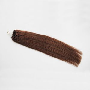 # 4 Donkerbruin Rechte Haarlus Micro Ring Haar 1G / Strand 50s / Pack 50g Menselijke Micro Bead Links Remy Hair Extensions 4B 4C