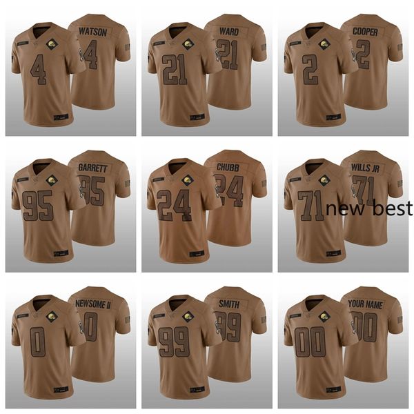 4 Deshaun Watson 24 Nick Chubb Cleveland''browns''mens Femmes Jeunes Cooper Garrett Ward Wills Smith 2023 Salute to Service Limited Football Jersey Newsome II