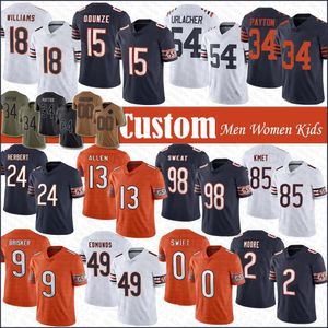 18 Caleb Williams Rome Odunze voetbaljersey DJ Moore Colmet Montez Sweat Jaquan Brisker Dandre Swift Keenan Allen Tremaine Edmunds Walter Payton Brian Urlacher