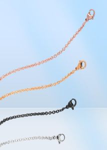 4 chaînes de collier pendentif différentes couleurs SilvergoldRose Goldblack Colliers Link Chain pour femmes Man1313957