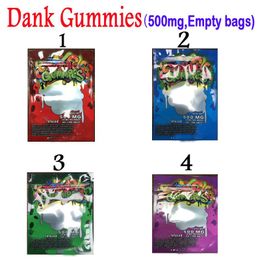 4 SABORES 500MG VACÍO húmedo GUMMIES COMESTIBLES EMBALAJE BOLSAS CHIPS DE MANTEQUILLA DE CANNA LOL PAQUETE DE MYLAR A PRUEBA DE OLORES