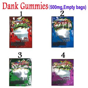 4 SAVEURS 500MG VIDE dank GUMMIES COMESTIBLES SACS D'EMBALLAGE CANNA BEURRE CHIPS LOL ODEUR PROOF MYLAR PACKAGE