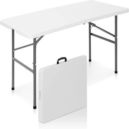 Mesa plegable de 4 pies, ligera y portátil, color blanco