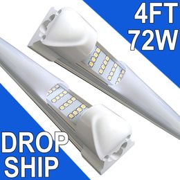 Luces de tubo LED con cubierta lechosa de 4 pies, lámpara LED para tienda NO-RF RM para garaje de 240 cm, tubos integrados de 4 pies, bombillas de color blanco puro para barbería, hospitales, luces LED para garajes de 4 pies usastock