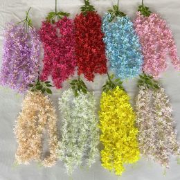 4 vorken hangen Wisteria Flowers White Pink Silk Wisteria Artificial Flower For Wedding Arch Decoratie