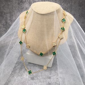 4/quattro 20 Fiore Diamante Van Cleef Marca Trifoglio Moda Maglione lungo Catena Collana in oro di alta qualità per gioielli da donna Natale