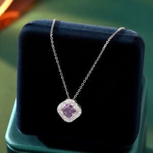 4/quatre trèfle Zircon pendentif collier Micro ensemble coloré 3A Zircon collier corée charme femmes chanceux herbe fleur collier chaîne bijoux saint valentin cadeau corée