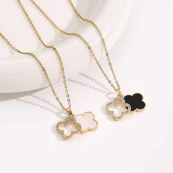 4 collier trèfle à quatre feuilles ensemble de bijoux de créateur pendentif collier Bracelet boucle d'oreille femmes noël saint valentin anniversaire