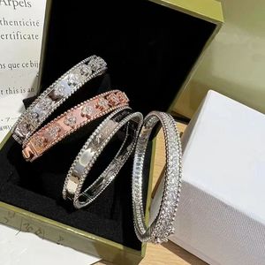 4/vier luxe merk klaver armband mode charme VansCleef armband hoge kwaliteit roestvrij staal diamant 18k rosé goud ontwerper dames sieraden armband