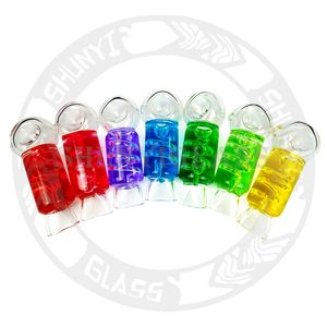 4'' Freezable Glycerine Coil Handpijpen Waterpijp Shisha Tabak Roken Accessoire voor Dab Rig Glazen Waterpijp Waterpijp Gemengde Kleur lepel gekoelde koele glycopijpen