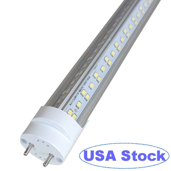 Tube lumineux LED de 1,2 m 72 W 2 broches G13 Base Blanc froid 6000 K, couvercle transparent 7200 lumens, dérivation de ballast T8 requise, alimentation à double extrémité, remplacement du tube fluorescent T8 72 W de 48 pouces