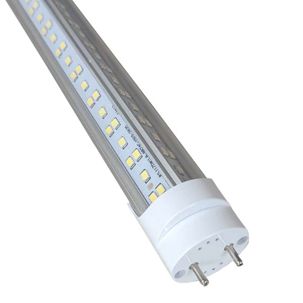 Tubo de luz LED de 4 pies, 72 W, 2 pines, base G13, blanco frío, 6000 K, cubierta transparente, requiere derivación de lastre T8, alimentación de doble extremo, 48 pulgadas, T8, 72 W, tubo fluorescente de repuesto usastar