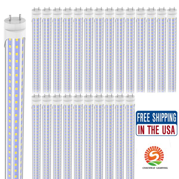 Tubes lumineux à DEL de 4 pi 36 W Base G13 à 2 broches Blanc froid 6 000 K Couvercle transparent 3 600 lumens T8 Ballast Bypass requis Double extrémité alimenté T8 60 W Tube fluorescent Remplacement sunway