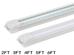 Tube lumineux Led T8 de 4 pieds, support intégré en forme de V, 28W, 3000LM, AC 85265V, 120cm, FEDEX UPS3865302