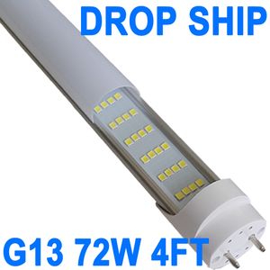 4 Ft T8 LED-buislamp 72W G13-basis 4 rijen 6500K ballastbypass vereist, dual-end aangedreven, 72W vervangende LED-lampen Verlichting, 7200 lumen, AC 85-277V crestech