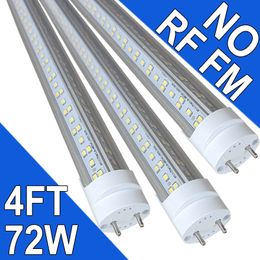 4 Ft T8 LED-buislamp 72W G13-basis 6500K daglichtwit, ballastbypass vereist, dual-end aangedreven, vervangende LED-lampverlichting, 7200 lumen, heldere kap, AC 85-277V usastock