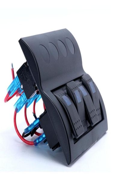 Panneau de commutateur de disjoncteur à bascule 4 gangs 12V24v 3p 1Led pour bateau marin 3825926