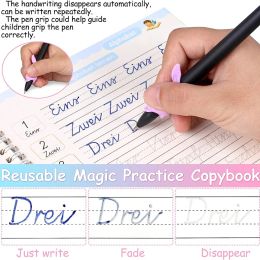 4 Livres allemands 18.5x26cm 3d Groove Magic Book Lettre pour les enfants Écriture manuscrite Langue allemande Magic Practice Copybook Enfants Écriture