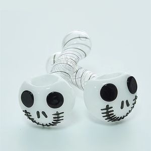 Glazen pijp 4 inches schedel rokende bong lepel handleidingen olie brander pyrex handgeblazen halloween