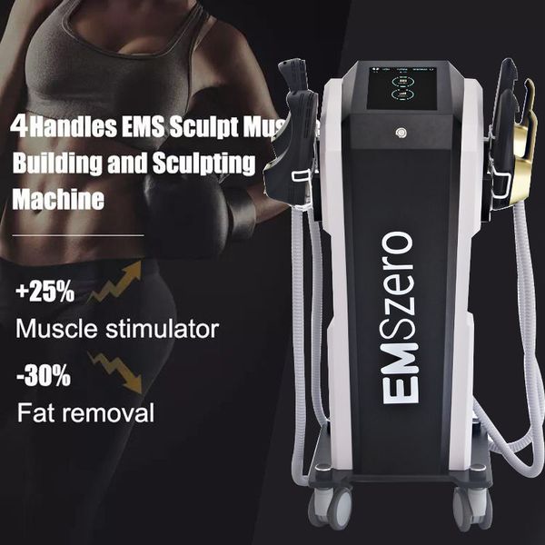 4 poignées électriques de stimulation musculaire façonnage du corps amincissant la machine de dissolution de la cellulite HI-EMT dispositif d'utilisation de remise en forme de tonification des fesses