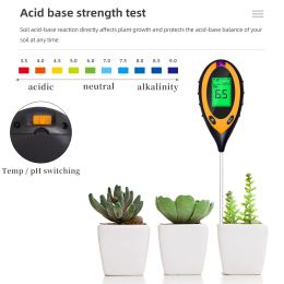 4 en 1/5 dans 1 pH mètre mètre solaire pH TESTER TESTER FLORIES Fleurs Tempidité Acidité Mydère Teste d'humidité Outil Humidité PH Analyseur