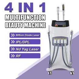 4 In 1 808 nm diode laser ontharing machine opt iPl nd yag tattoo pigment verwijdering rf multifunctionele schoonheid huidhefapparatuur