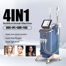 4 en 1 808nm Diode Laser IPL ND-YAG SHR machine d'épilation machine ipl pour laser de cheveux laser yag pulsé enlever les sourcils 2 ans de garantie