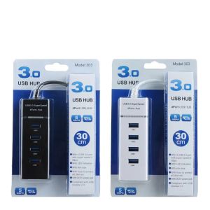 4-in-1 zwarte USB 3.0 HUB-splitter slanke hogesnelheidsadapter voor Xbox met pakket