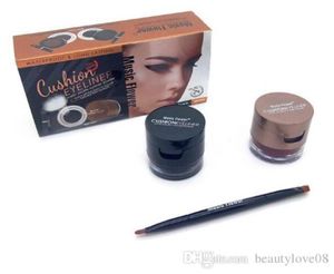 4 en 1 BlackbrownBlackBlue Gel Eyeliner and Eparw Powder Makeup Imperproof Cosmetics Set Eye Liner Kit Music Flower New3580309