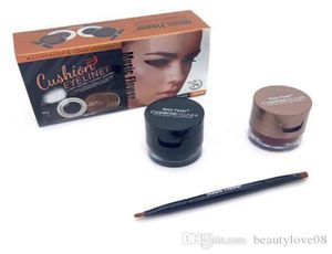 4 in 1 BlackBrownBlackBlue Gel Eyeliner en Wenkbrauwpoeder Make-up Waterproof Cosmetica Set Eyeliner Kit Muziek Bloem New1033175