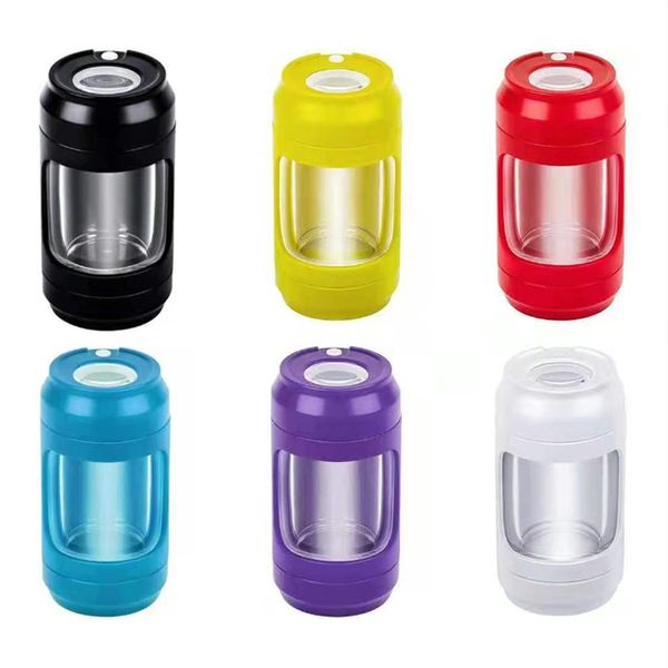 4 po cola peut broyer LED Tobacco Jar Portable Tobacco Storage Tank USB Charge rechargeable Air de stockage serré Box Box Shops