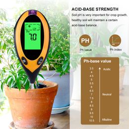4 sur 1 pH du mètre numérique Soliture moniteur d'humidité température du soleil d'acidité du soleil