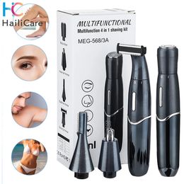 4 in 1 Elektrische Epilator Voor Mannen Waterdicht Vrouwen Neus Oorhaar Trimmer Oksel Bikini Arm Beenhaar Remover Unisex baard Scheermes 240221