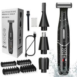 4 en 1 Removedor de cabello eléctrico Recargable Lady Shaver Nariz Recortador de cabello Ceja Shaper Pierna Axila Bikini Recortador Mujeres Depiladora 231225