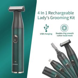 4 en 1 rasoir électrique Rasoir électrique de barbe rechargeable pour hommes rasage du visage mâle barbe Clipper Nettoyage Shaver 240411