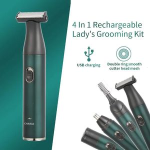 4 en 1 rasuradora eléctrica barba recargable maquinilla de afeitar eléctrica para hombres a la cara de afeitar la cara de la barba de la barba de la barba de limpieza 240411