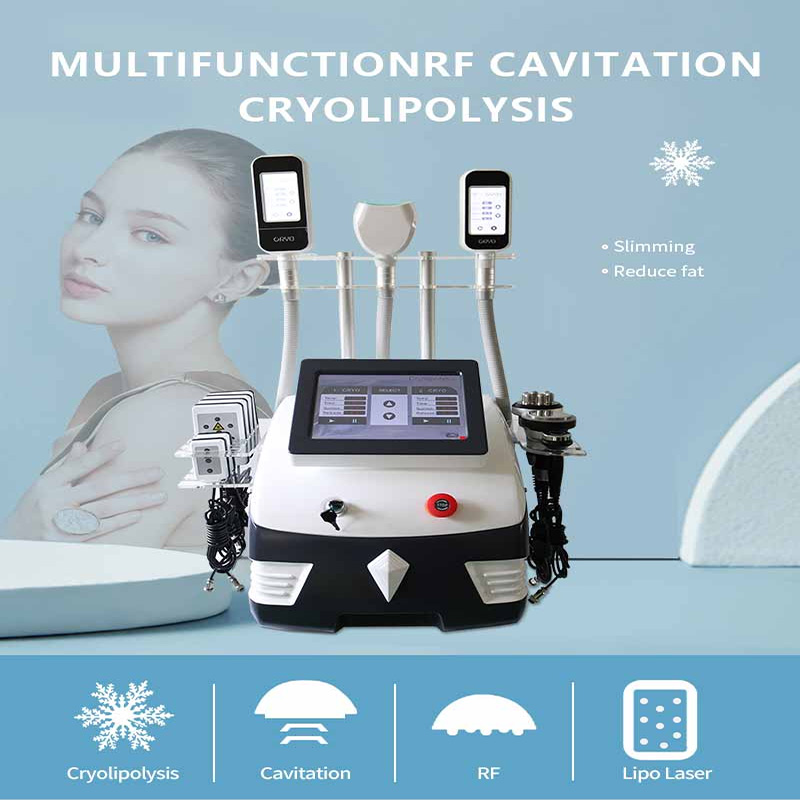 Cryolipolyse Machine Vetbevriezing 7 in 1 Cavitatie RF Afslanken Lipo Laser Lichaamscontouren Taille Cellulitis Verminder echografie Vetverlies Draagbare apparatuur