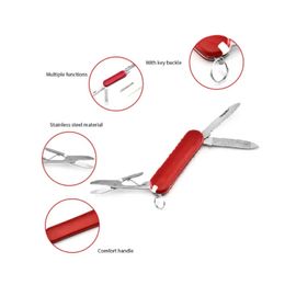 4 en 1 couteau pliant à ciseaux Clipper avec manucure clé outils de camping multitolique en acier inoxydable multifonctionnel