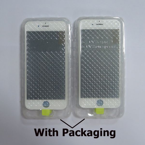 Lentille en verre extérieure du panneau avant 4 en 1 avec cadre avec OCA avec film polarisant installé Earmesh pour réparation d'écran lcd IPHONE 6