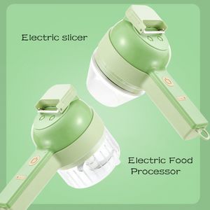 4 In 1 handheld elektrische groenteset set multifunctionele blenders molen grinder chili groenteglijder voedsel breker keukengereedschap