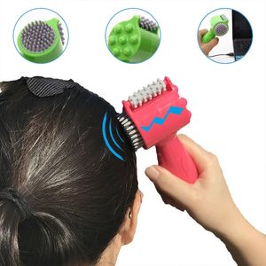 4-in-1 kop Massager Elektrische massage Roller Bonte trilling Hammerhals Lumbale Massage Ontspanning Schakelhaal Massage Kam Geschenk 240411