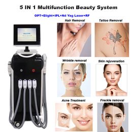 4 In 1 IPL Haarverwijderingsmachine Laser Elight multifunctioneel Multifunctioneel snel pijnloze RF Face Lift ND YAG Tattoo Verwijder machine