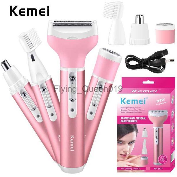 4 en 1 Kemei femmes épilateur femme rasoir de sourcils dame rasoir pour épilation Machine à raser visage dépilador Bikini dépilatoire HKD230825