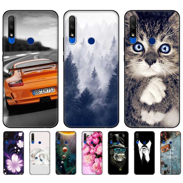 Pour Honor 9X Global Case Premium Silicon Soft Back Phone Covers Huawei STK-LX1 Black Tpu Case