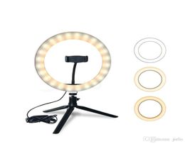 4 en 1 LED LED LED SELIE Trépied 16cm 20cm POGRAMENT Studio Vidéo avec trépied Plug USB Streaming Ronte de sonnerie USB PLU7525263