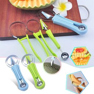 4 en 1 Melon Cutter Scoop Fruits Légumes Couteau À Découper Outils En Acier Inoxydable Fruit Scooper Seed Remover Melon Baller Scoop Set tt0428