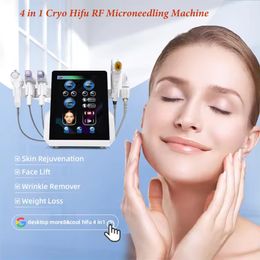 Máquina 4 en 1 con microagujas Vmax hifu 9d ice 8d rf Crystallite Depth 8, máquina hifu para lifting facial